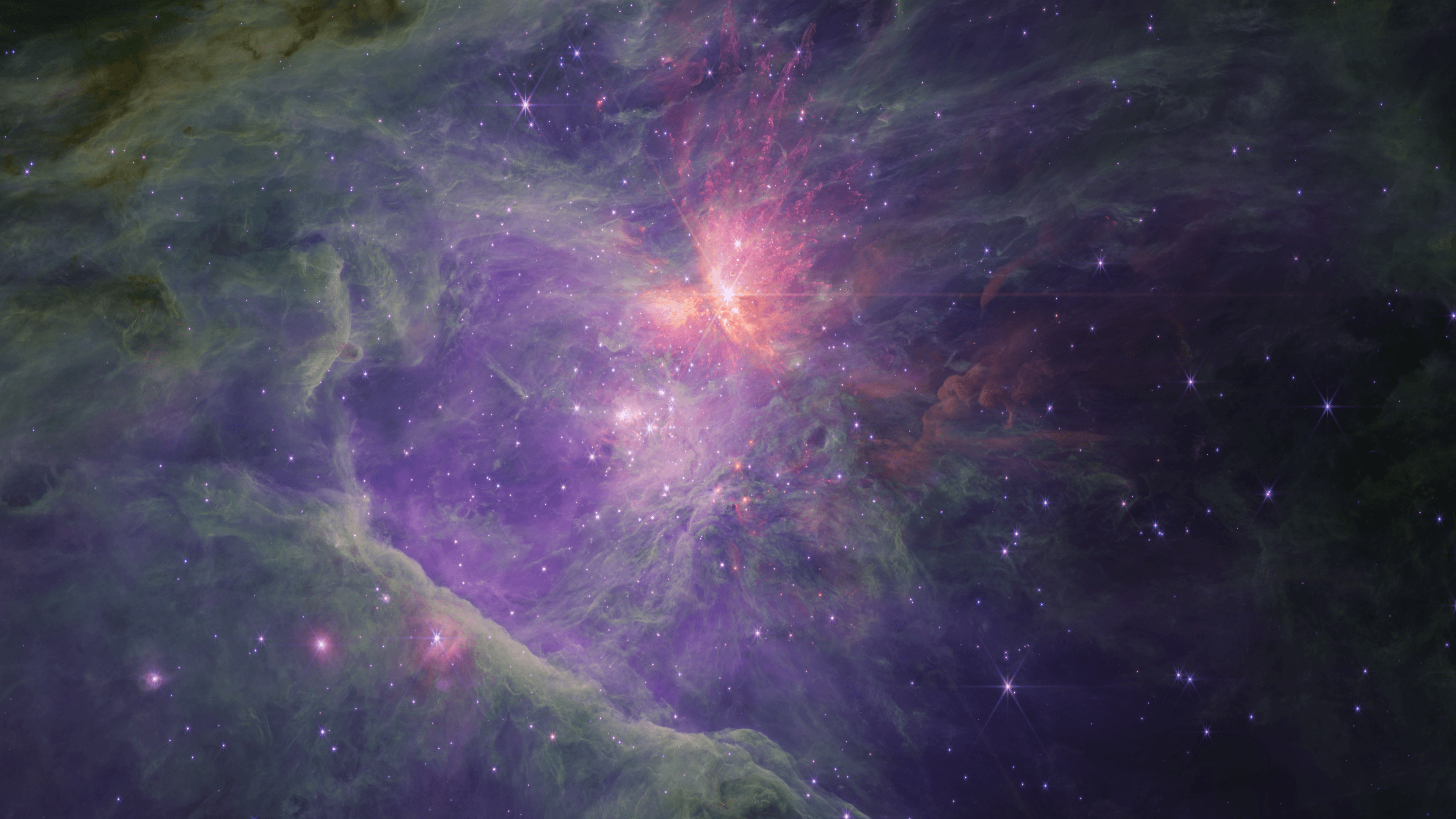 Orion Nebula in NIRCam long-wavelength channels from the NASA/ESA/CSA James Webb Space Telescope
